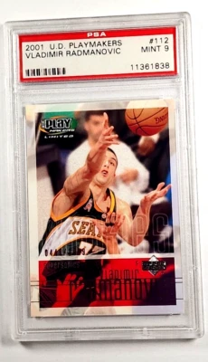 2001 UD Playmakers #112 Vladimir Radmanovic Rookie RC /1999 PSA 9 *None Higher* - Image 1 of 3