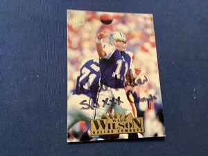 Tarjeta Fleer Ultra #366 Cowboys firmada por Wade Wilson, como nueva 1995 "Super Bowl 30 Champs" - Imagen 1 de 4