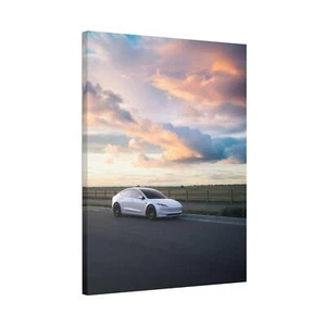 Tesla Model 3 Highland hochauflösender vertikaler Leinwanddruck in Museumsqualität #002 - Bild 1 von 10