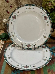 2 Studio Nova ADIRONDACK 12" CHOP Plates Aztec SOUTHWESTERN Chargers Boho EUC - Picture 1 of 10