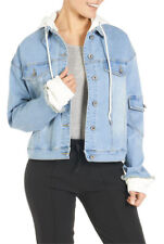 Coco + Carmen OMG Large/X-Large Light Denim and White Convertible Jacket