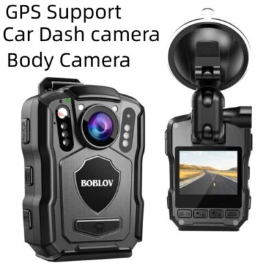 BOBLOV GPS Police Body Camera with Audio Night Vision Car dash camera 128GB
