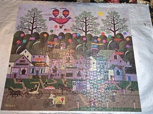 Charles Wysocki Confection Street 1000 Piece Jigsaw Puzzle Complete MB 2010 - Picture 1 of 3