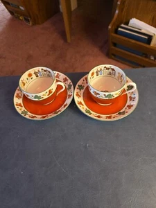 Porsgrund Wedding Procession Demitasse Coffee Cup & Saucer Norway Vintage (2 ) - Picture 1 of 6