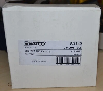 Satco S3135 150 watt double ended R7S box of 12 bulb 120 volt light bulbs - Image 1 of 4