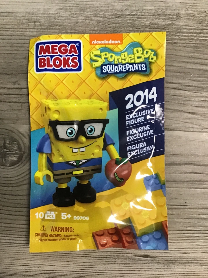 Mega Bloks Spongebob Squarepants Figure 2014 NYCC SDCC Exclusive NEW SEALED - Image 1 of 2