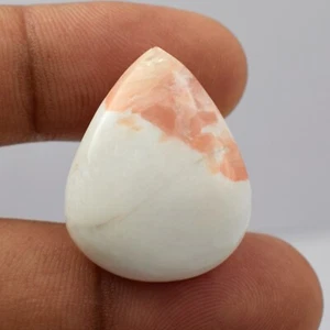 22.7 Cts Natural Orange Scolecite Free-Form Cabochon Gemstone Pendant Ring VG900 - Picture 1 of 3