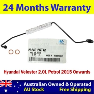 Genuine Turbo Oil Feed Pipe+Gaskets For Hyundai Veloster 2.0L Petrol 2015 Onward - Picture 1 of 8