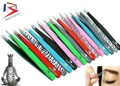 Professional Eyebrow Tweezers Hair Beauty Slanted Stainless Steel Handmade-Tools - Image 1 of 4