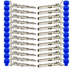 APTIV/DELPHI (Male,Female,Sealer 10,12 GA) Weather-Pack Terminals, (12 PAIR) - Picture 1 of 7