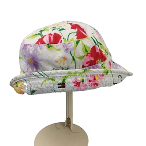 Tommy Hilfiger Floral Bucket Hat For Kids Sz Large 100% Cotton Light Weight - Picture 1 of 9