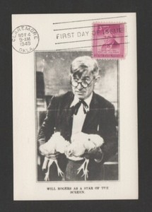 US 1948 Will Rogers FDC maximum card