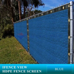 Ifenceview 24 FT Wide Blue Fence Privacy Screen Patio Top Sun Shade Cover Cloth - Picture 1 of 7