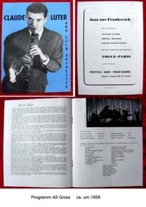 Original Programmheft Claude Luter und sein Orchester Jazz aus Paris - Bild 1 von 1