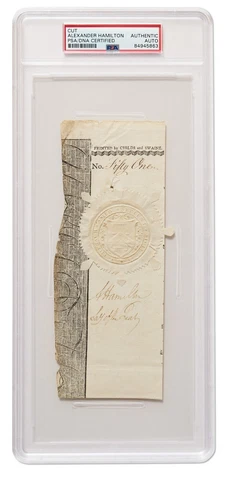 Alexander Hamilton Signature Encapsulated by PSA/DNA Cover