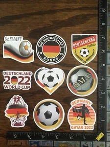FÚTBOL ALEMANIA, ALEMANIA, DIFERENTES DISEÑOS 8 PEGATINAS ÚNICAS HERMOSAS #QATAR09 - Imagen 1 de 2