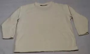 Vintage 1990s BASIC EDITIONS mens ivory fleece pullover sweater size XL - Picture 1 of 6