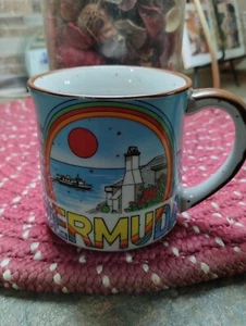 Bermuda Vacation Coffee Mug Cup - Ocean View Sunset Sail Boat Ceramic - Picture 1 of 4