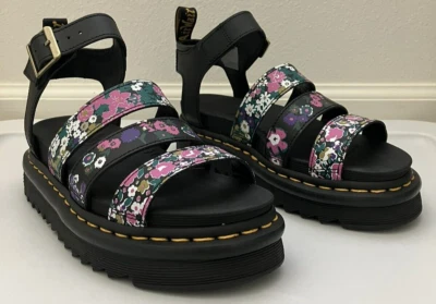 Sandalias DR. Martens Blaire Gladiator Vintage Floral Cuero Gruesas Correa Talla 6L Foto 1 de 4