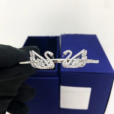 Swarovski crystal swan bracelet, featuring a dancing heart design. - Image 1 of 4