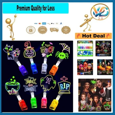 Luces LED para dedos de fiesta de neón de Halloween 24 piezas decoraciones voluminosas Foto 1 de 4