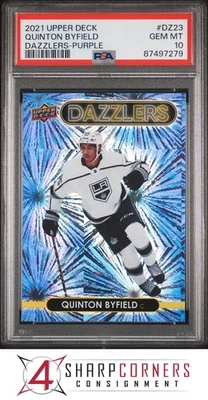 2021 UPPER DECK DAZZLERS PURPLE #DZ23 QUINTON BYFIELD RC PSA 10 - Image 1 of 3