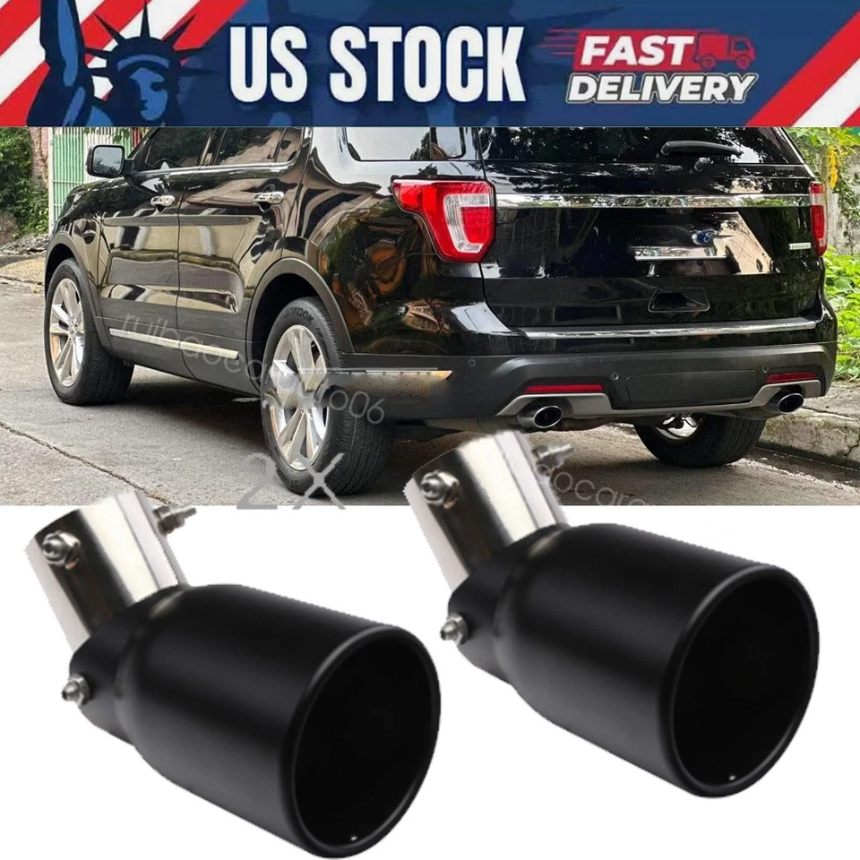 2 PCS Exhaust Pipe Rear Tail Throat Muffler Stainless Steel For Ford Explorer Foto 1 de 4