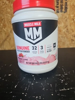Proteína en polvo genuina Muscle Milk, crema de fresas 'N, 32 g de proteína, 1,93 lb Foto 1 de 4