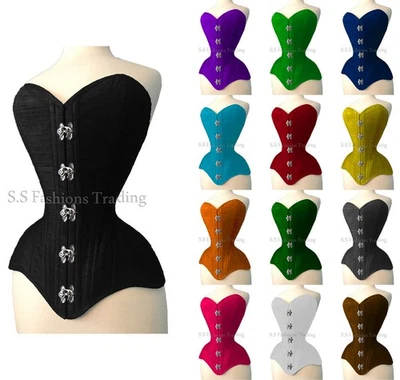 Corsé de cierre de broches deshuesados de acero con doble deshuesado de algodón Foto 1 de 4