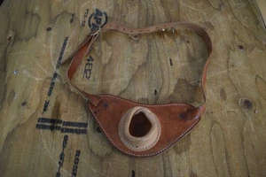 Vintage Baseball Leder Catcher Leistenschutz Cup LFM-139 verstellbarer Riemen - Bild 1 von 4