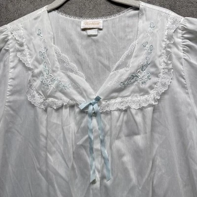 Camisón blanco vintage Barbizon para mujer mediano bolsillos cottagecore romántico Foto 1 de 4