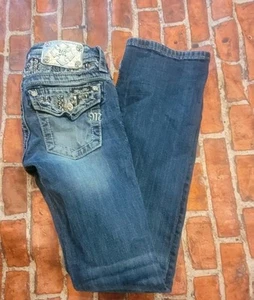 Miss Me Girls Bootcut Jeans Sz 12 Button Pockets - Picture 1 of 2