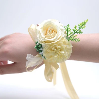 Artificial Flower Wrist Corsage Wedding Decor for Valentine's Day Engagement - Image 1 of 4