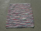 Vintage Hand Woven Towel Rag Rug Mat Rug 24.5X31.5 " Ln Bluegreen Ivory Pink Red