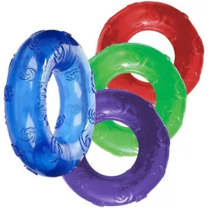 1 KONG Squeezz RING LARGE RUBBER Squeaker Dog Toy Squeaky Erratic Bounce Fetch - Picture 1 of 1
