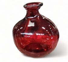 Contemporary 100% Recycled Red Glass Vase By Vidrios San Miguel, Spain 1990s