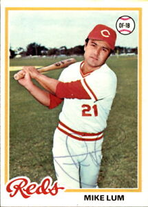 Mike Lum Autographed 1978 TOPPS Card #326 Cincinnati Reds 182732