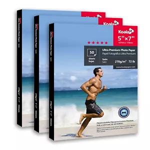 150 Sheets Koala Ultra Premium Photo Paper 5X7 Satin 270g 72lb Semi-Gloss 13Mil - Picture 1 of 10