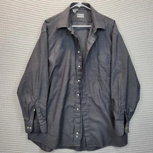 Zanetti Men's Button Down Gray Dress Shirt 100% Cotton 17.5/44 Made in Italy - Picture 1 of 10