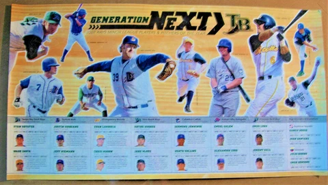 RARE Vintage MLB TAMPA BAY RAYS POSTER/2007 Rookie Pitchers & Players of year Cover
