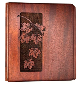 Cherry Wooden Memorial Album Funeral Visitor Guest Registry Laser Engraved - Picture 1 of 16