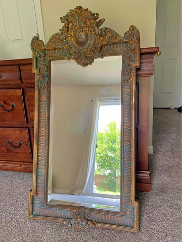 Magnificent Huge Vintage Ethan Allen Italian Rococo Mirror Hollywood Regency Cover