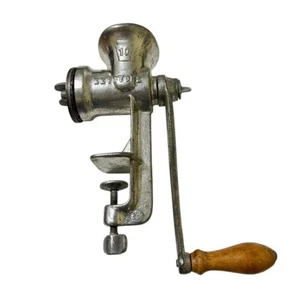 Keystone No. 10 Metal Meat Grinder 3 Plates Countertop Clamp Hand Crank Vintage - Picture 1 of 13