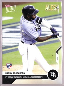 Randy Arozarena Tampa Bay Rays Rookie Postseason HRs 2020 Topps Now #399 Base RC