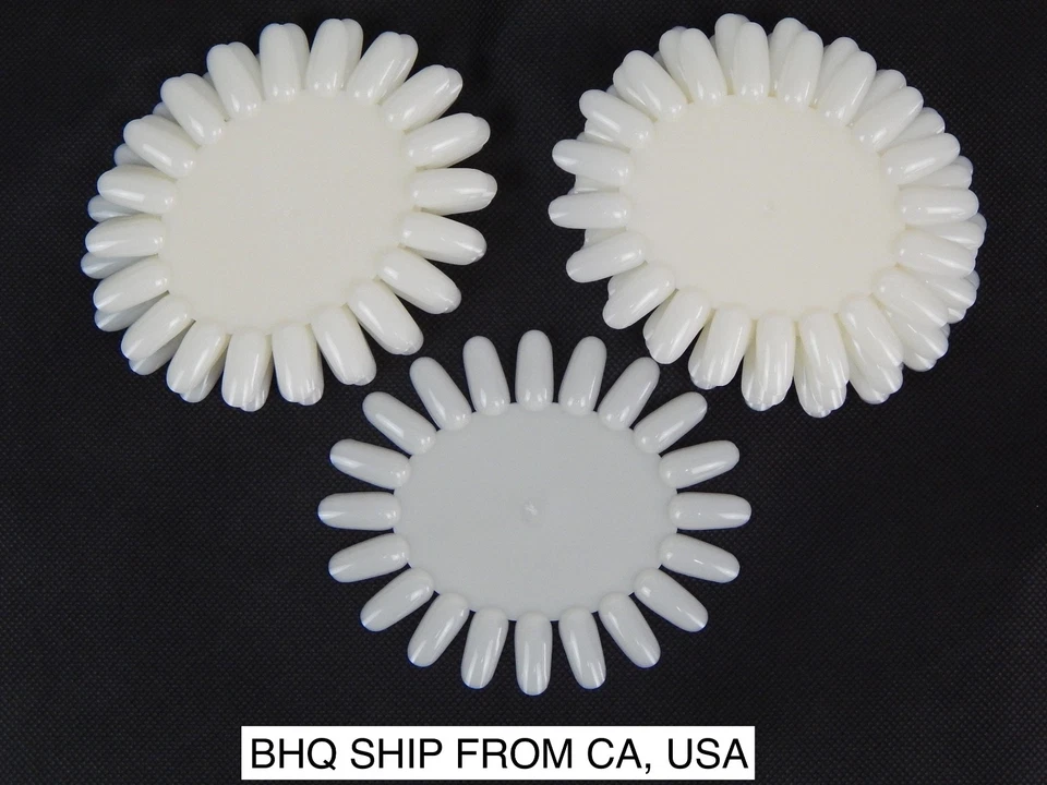 10 Pcs Round Nail Art Acrylic False Fake Tips Display Practice Wheel Board  - Image 1 of 1