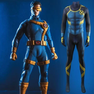 Cyclops Jumpsuit Superhero X-Men Cosplay Bodysuit Costume Halloween Adult Kid US - Picture 1 of 18