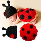 2Pcs/Set Newborn Ladybug Suit Costume 0 to 6 Months Girls Boys Crochet Outfits