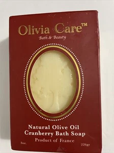 Olivia Care Natural Olive Oil Cranberry Bath Soap 8 oz made in France New - Picture 1 of 5