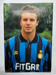 Tarjeta oficial ANTONIO PAGANIN-FC Inter Milano años 90-ITALIA-TAMAÑO GRANDE-AK-Udine - Imagen 1 de 2