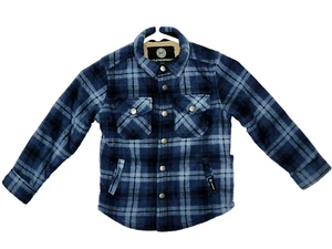 Kid's WP Weatherproof Soft Sherpa Shirt Jacket Button-Up Blue Check Size 4/5 - Picture 1 of 18